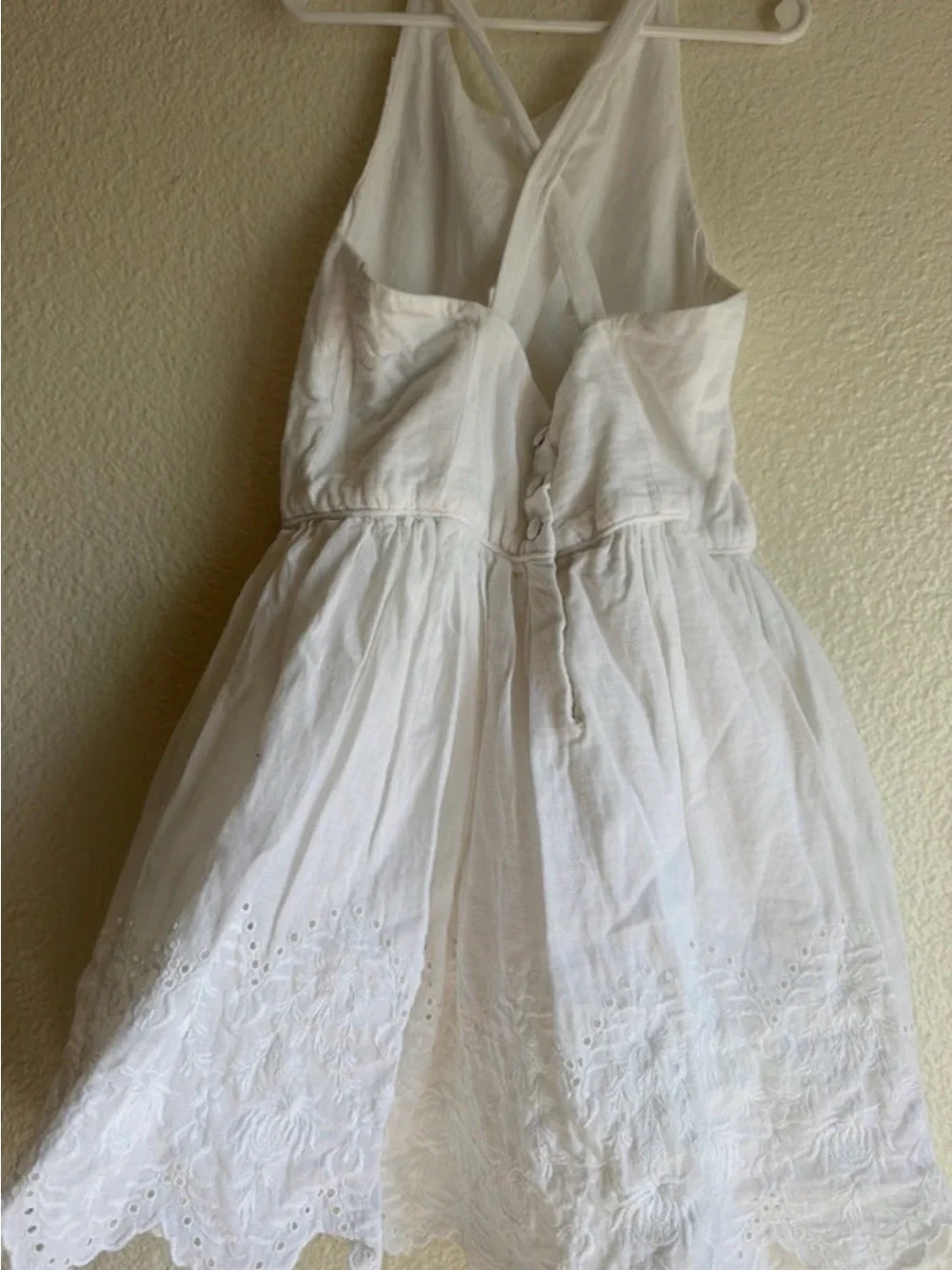 Girls Ralph Lauren White Sleeveless Eyelet Dress